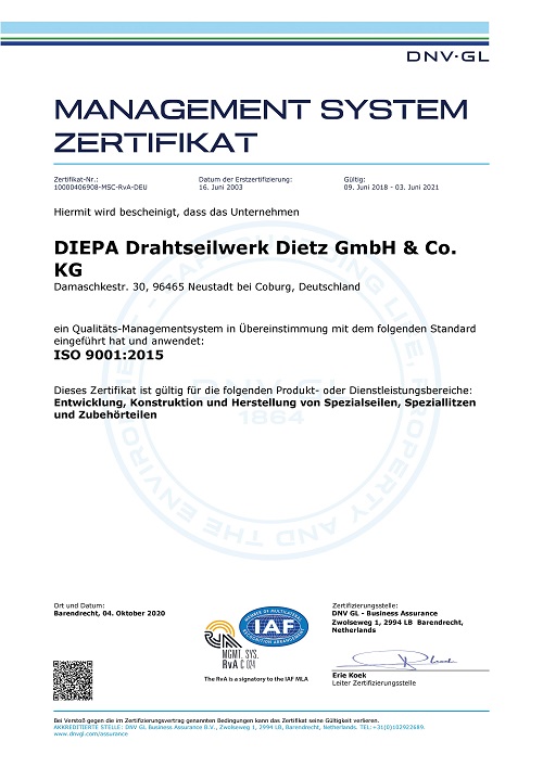 DIEPA Zertifikat - Deutsch