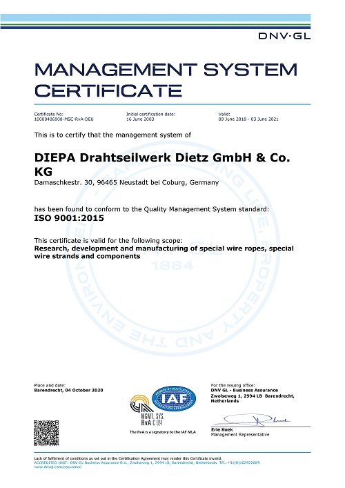 DIEPA Zertifikat - Deutsch